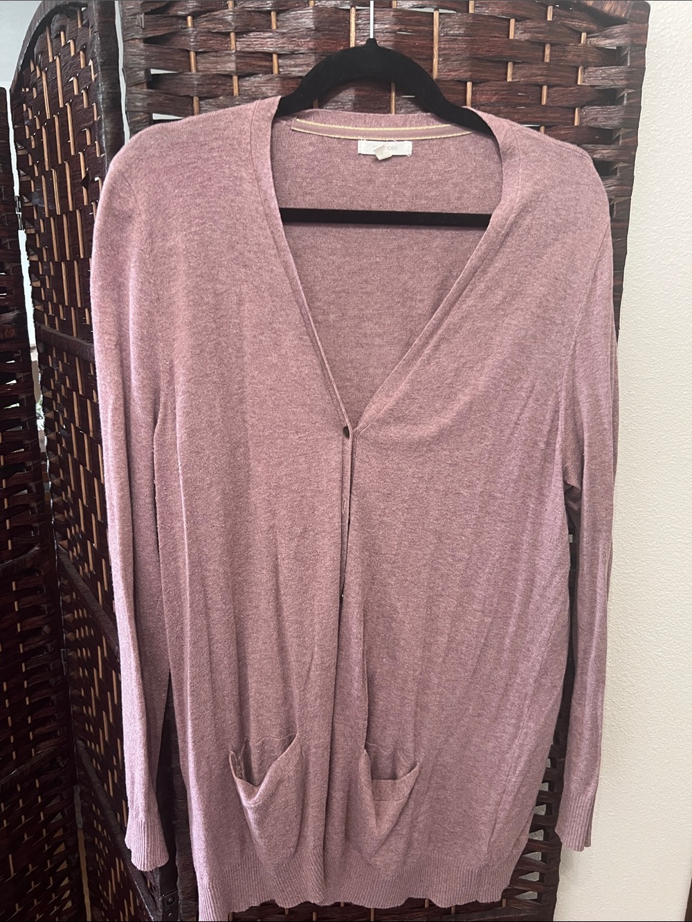 Maurices Dusty Mauve V-Neck Pocket Cardigan
